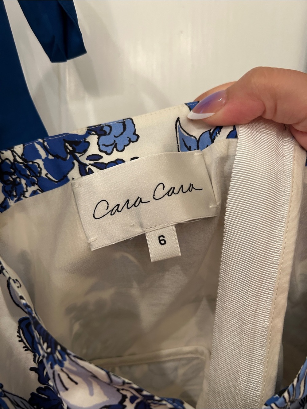 Cara Cara Flower Grid Blue Belvedere Dress - Picture 8 of 16